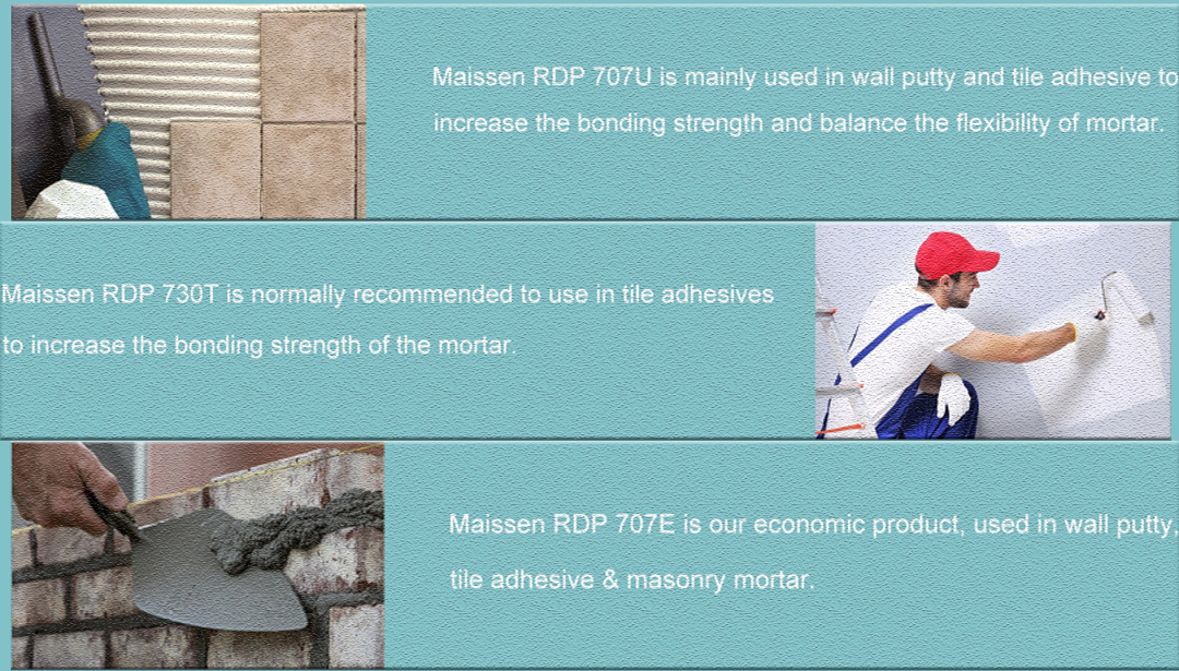 The application of dispersible polymer powder